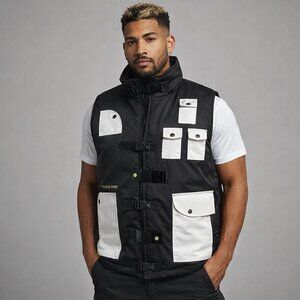 1 Mens- Utility multi pocket Puffer vest